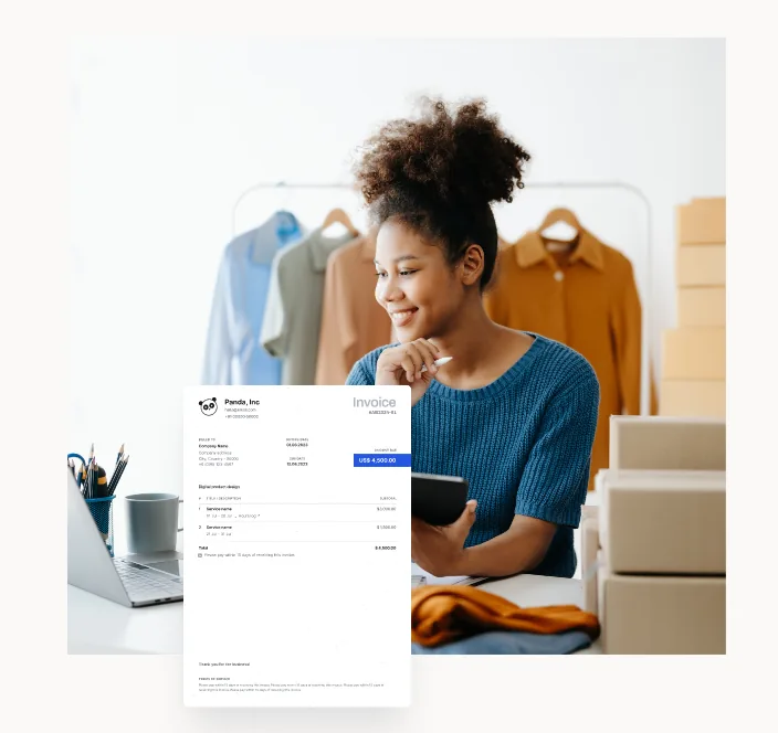 Invoice Preview - Dashboard showing invoice management interface